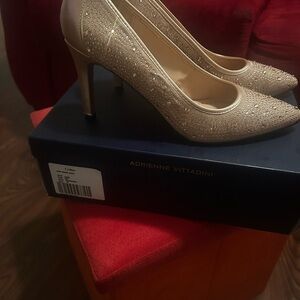 Adrienne Vittadini Beige Studded Heels